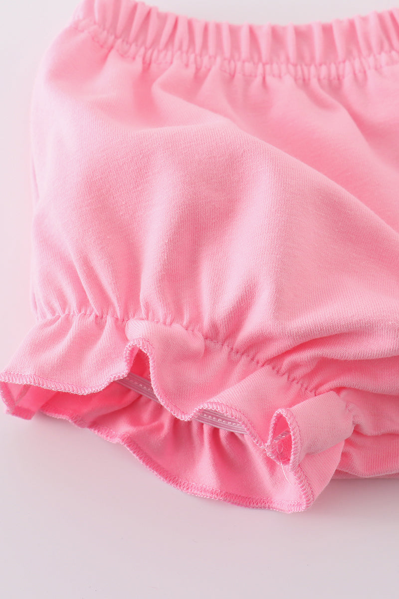 Pink leopard bloomer set