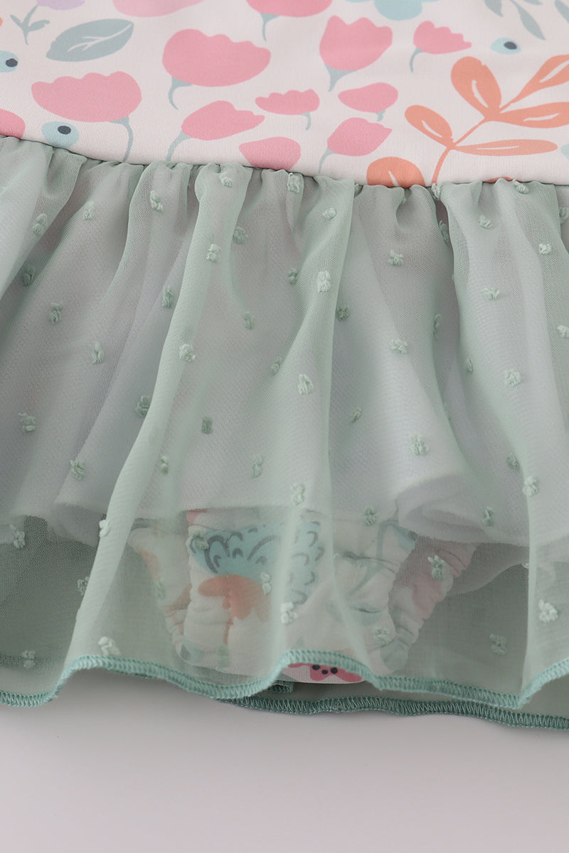 Green swiss dot leotard