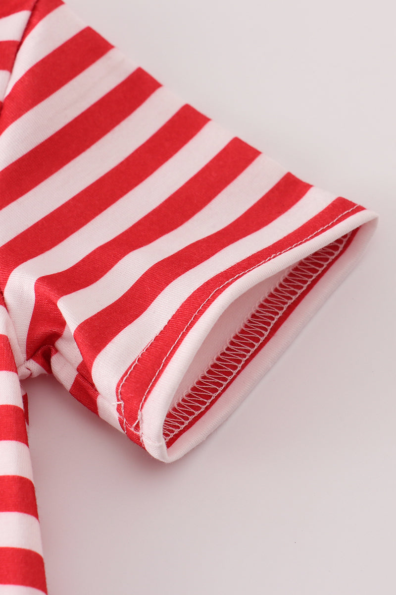 Red Georgia bulldog sequin stripe bubble