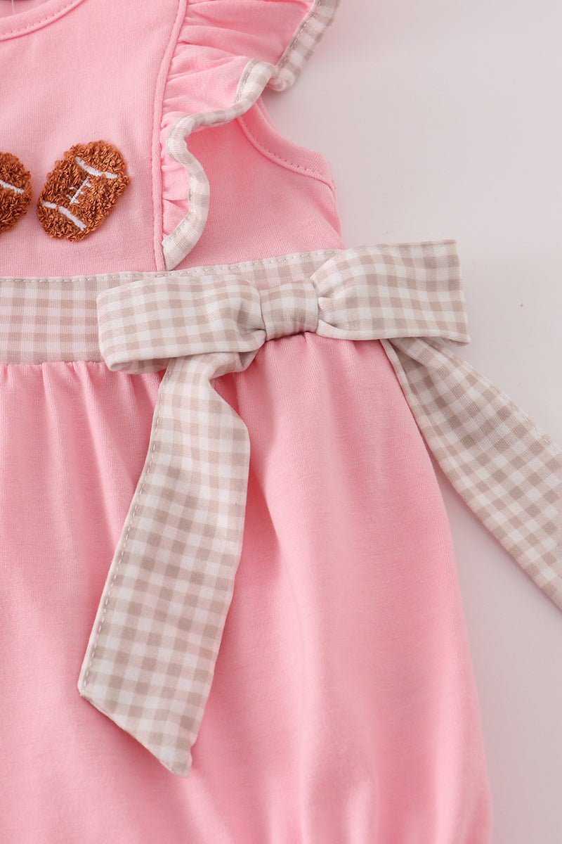 Pink football french knot ruffle bubble