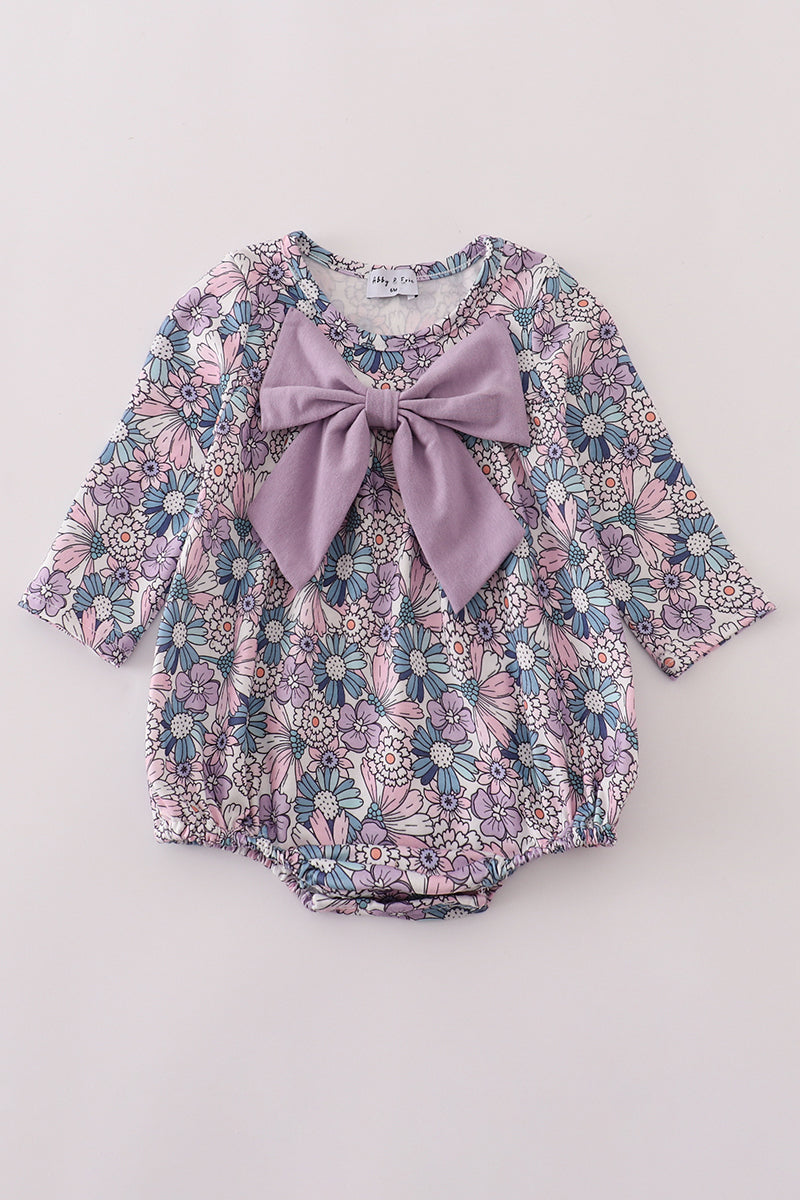 Purple floral bow bubble