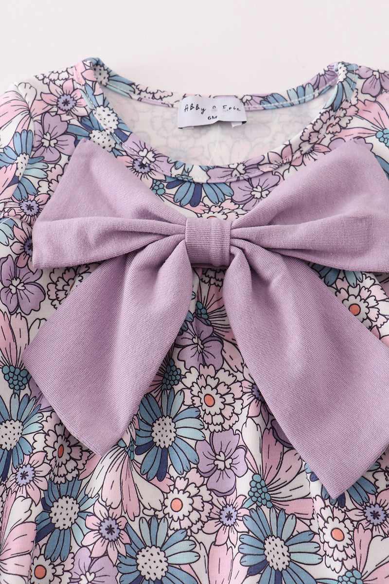 Purple floral bow bubble