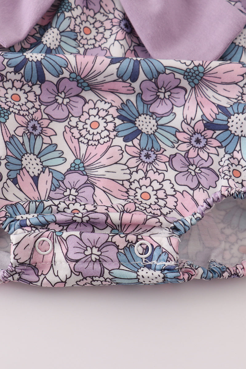 Purple floral bow bubble