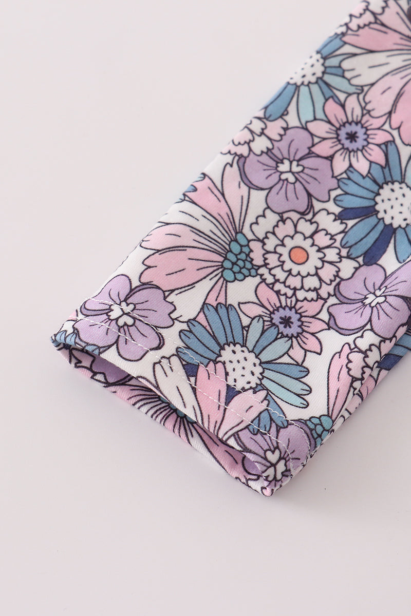 Purple floral bow bubble