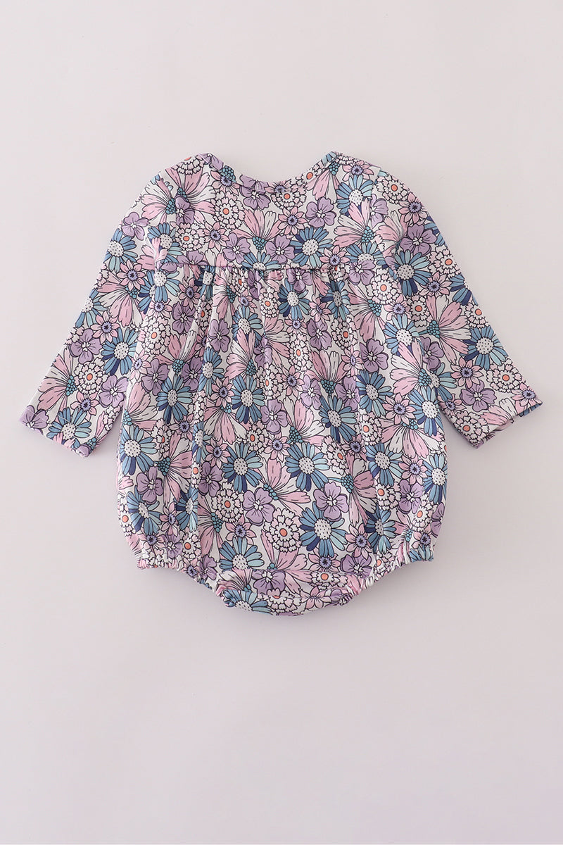 Purple floral bow bubble