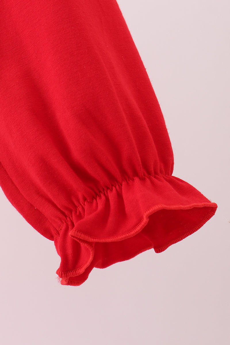 Red heart applique bubble set