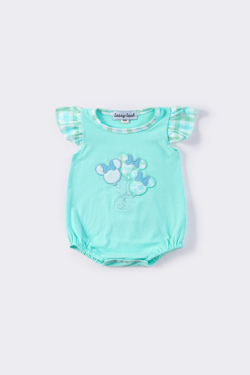 Mint character applique girl bubble