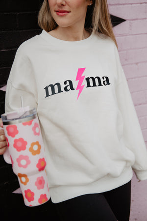 MAMA Lightening Printed Graphic Sweatshirt