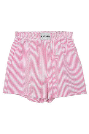 Pink Striped Ladies Boxer Shorts